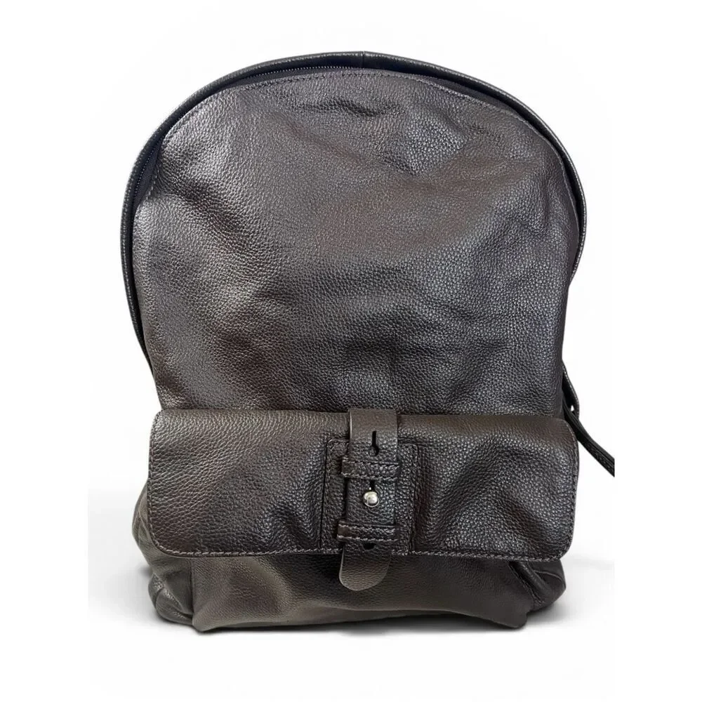Cole Haan Brown Genuine Pebbled Leather Minimalist Travel Backpack CHDM11031